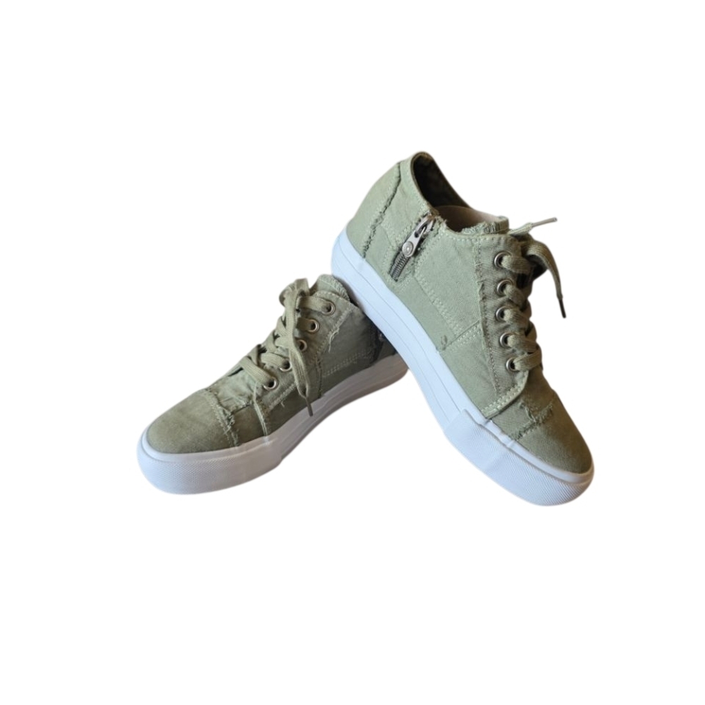 Jenn Ardor Sport High Top Casual Canvas Fashion Sneakers Olive Green Size 7 NEW